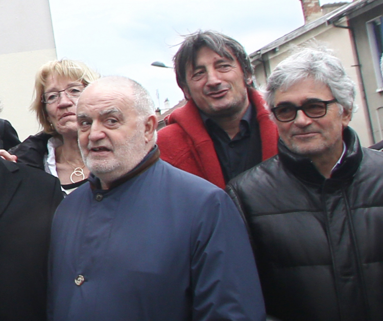 Francis Allimant (en bleu), avec Marc Lefebvre, ancien président de l'Asvel pro.