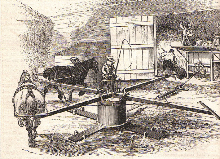 Horse Gin in use - The-Illustrated-Exhibitor-1851-Roger-Griffith