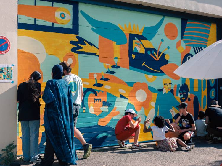 La fresque du bibliobus