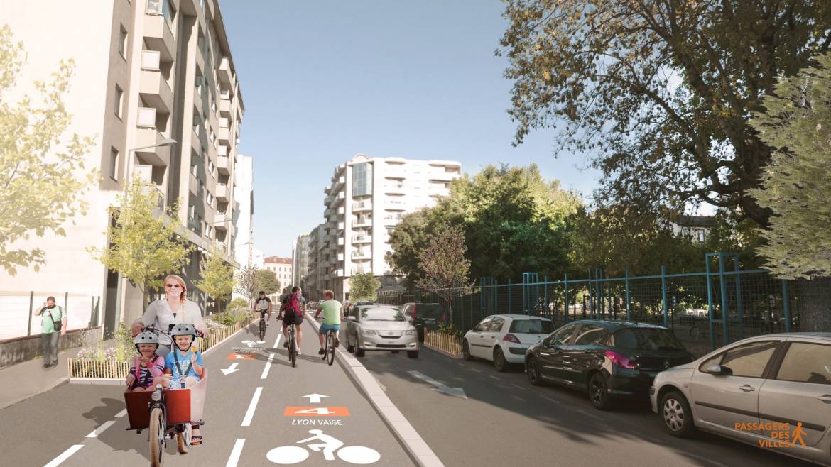 Une vue de la future voie lyonnaise, rue Francis-de-Pressensé.