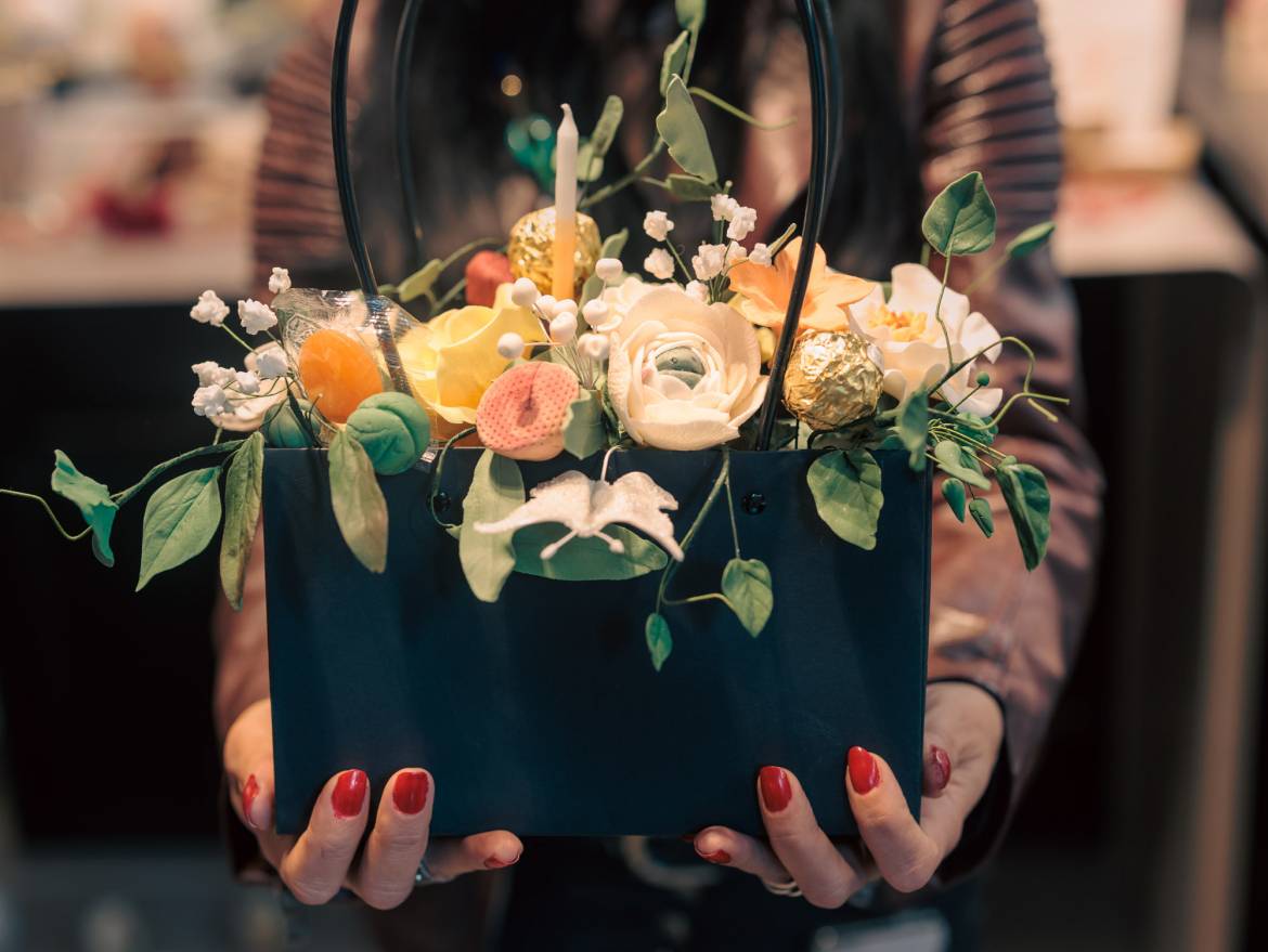 Bouquet comestible Nature et friandise Virginie Aldana