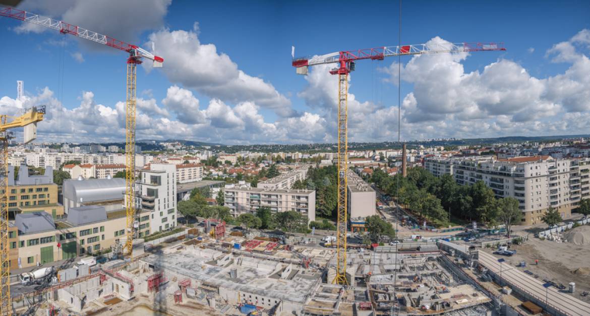 Vue aérienne du lot B de Gratte-Ciel centre-ville