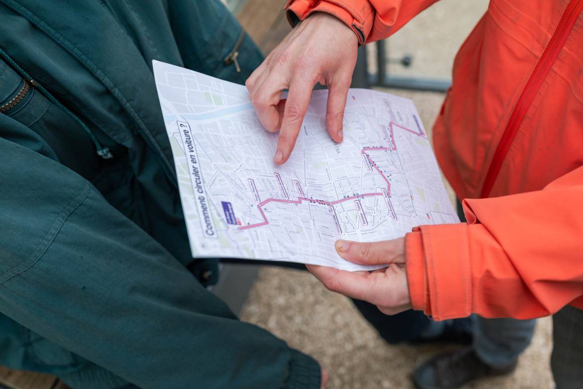 Le plan de circulation a chang&eacute; &agrave; proximit&eacute; de la nouvelle ligne.