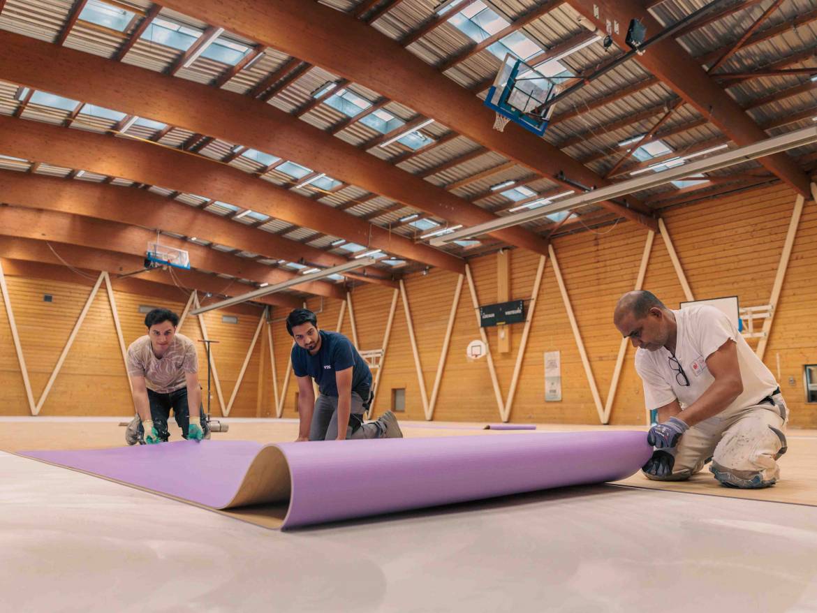 changement sols complexe sportif des Brosses