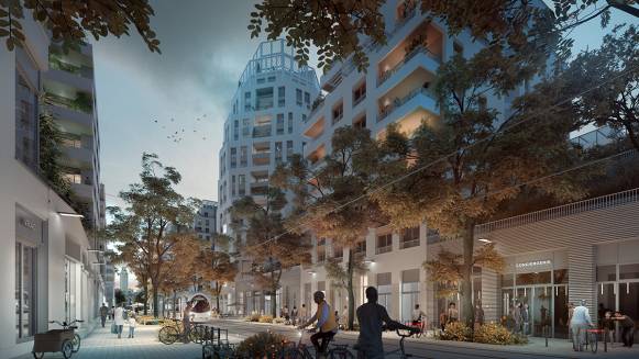 vue du secteur nord du futur centre ville © SERL