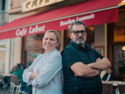 Sandrine et Cyril Huit gérants café lobut