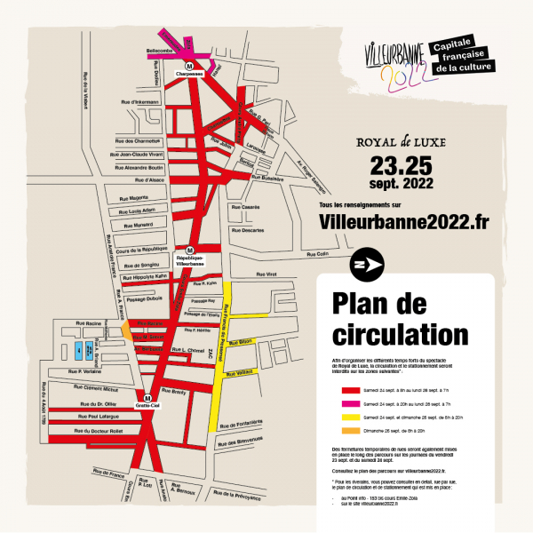Plan ciruclation Royal de Luxe 23-25 septembre