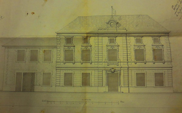 Projet de rénovation de la mairie, place Grandclément à la fin du XIXe siècle. (© DR)