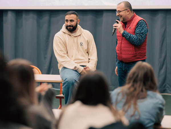 OUssama Kheddam masterclass au lycée Brossolette